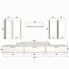 Decoraktiv Ekoflex 8D Slm Tv Ünitesi Tv Sehpası Beyaz - Siyah