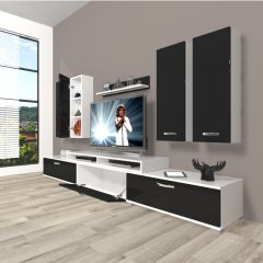 Decoraktiv Ekoflex 8D Slm Tv Ünitesi Tv Sehpası Beyaz - Siyah