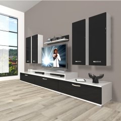 Decoraktiv Ekoflex 8D Slm Tv Ünitesi Tv Sehpası Beyaz - Siyah