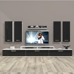 Decoraktiv Ekoflex 8D Slm Tv Ünitesi Tv Sehpası Beyaz - Siyah