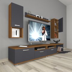 Decoraktiv Eko 5200DA Mdf Tv Ünitesi Tv Sehpası Ceviz - Antrasit