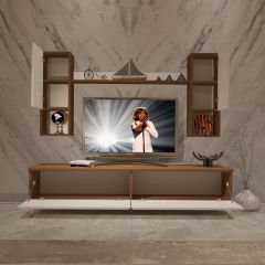 Decoraktiv Eko 5DA Mdf Std Gold Tv Ünitesi Tv Sehpası Ceviz - Beyaz
