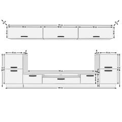 Decoraktiv Trendstyle 9 Mdf Tv Ünitesi Tv Sehpası Ceviz - Siyah Mermer