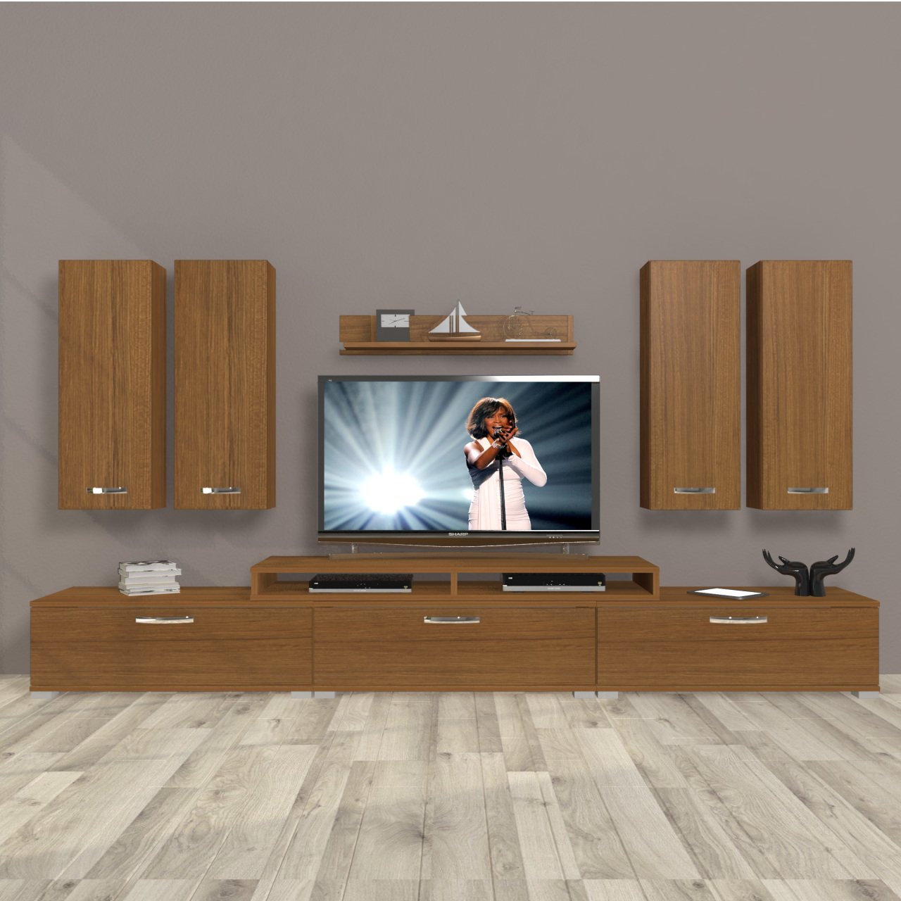 Decoraktiv Ekoflex 8D Slm Tv Ünitesi Tv Sehpası Ceviz