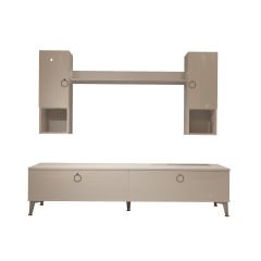 Decoraktiv Eko 5DA Mdf Std Gold Tv Ünitesi Tv Sehpası Parlak Beyaz