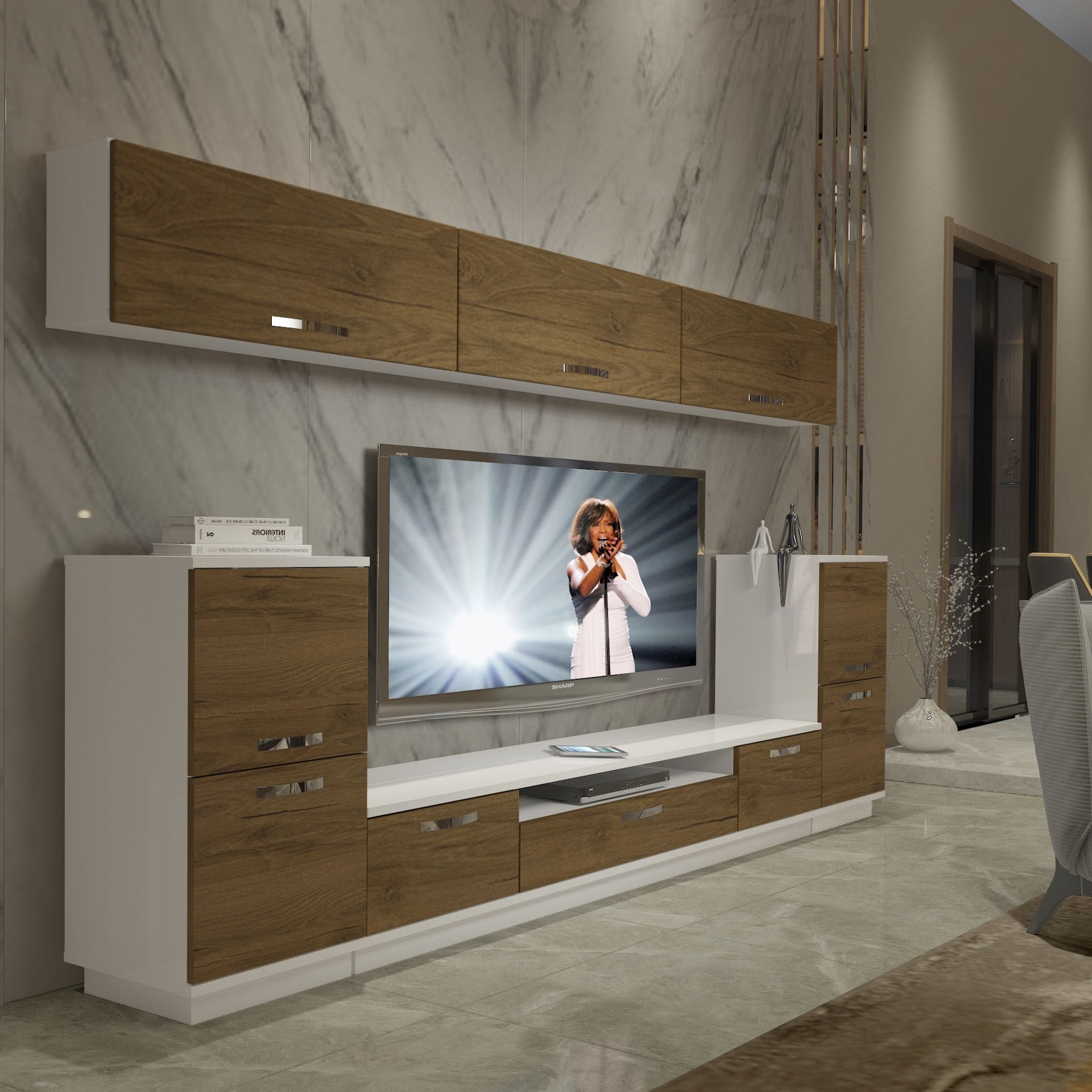 Decoraktiv Trendstyle 9 Mdf Tv Ünitesi Tv Sehpası Beyaz - Pera