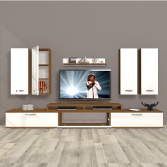 Decoraktiv Ekoflex 8D Slm Tv Ünitesi Tv Sehpası Ceviz - Beyaz
