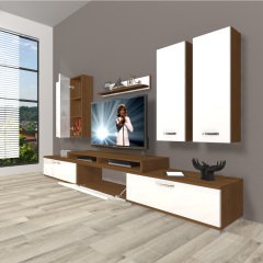 Decoraktiv Ekoflex 8D Slm Tv Ünitesi Tv Sehpası Ceviz - Beyaz