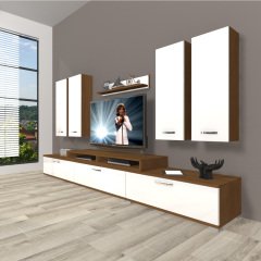 Decoraktiv Ekoflex 8D Slm Tv Ünitesi Tv Sehpası Ceviz - Beyaz