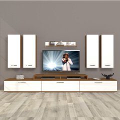 Decoraktiv Ekoflex 8D Slm Tv Ünitesi Tv Sehpası Ceviz - Beyaz