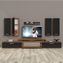 Decoraktiv Ekoflex 8D Slm Tv Ünitesi Tv Sehpası Ceviz - Siyah