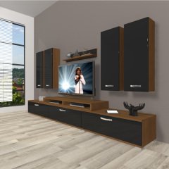 Decoraktiv Ekoflex 8D Slm Tv Ünitesi Tv Sehpası Ceviz - Siyah