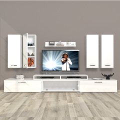 Decoraktiv Ekoflex 8D Slm Tv Ünitesi Tv Sehpası Parlak Beyaz