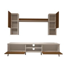 Decoraktiv Eko 5DA Mdf Dvd Gold Tv Ünitesi Tv Sehpası Beyaz - Ceviz
