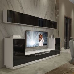 Decoraktiv Trendstyle 9S Mdf Tv Ünitesi Tv Sehpası Beyaz - Siyah