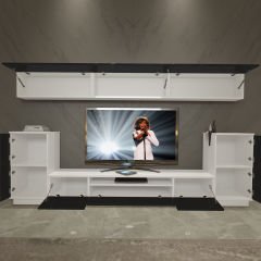 Decoraktiv Trendstyle 9S Mdf Tv Ünitesi Tv Sehpası Beyaz - Siyah