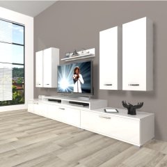 Decoraktiv Ekoflex 8D Slm Tv Ünitesi Tv Sehpası Parlak Beyaz