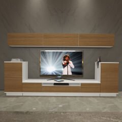 Decoraktiv Trendstyle 9S Mdf Tv Ünitesi Tv Sehpası Beyaz - Ceviz