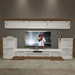 Decoraktiv Trendstyle 9S Mdf Tv Ünitesi Tv Sehpası Beyaz - Ceviz