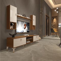 Decoraktiv Eko 5DA Mdf Dvd Gold Tv Ünitesi Tv Sehpası Ceviz - Beyaz