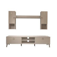 Decoraktiv Eko 5DA Mdf Dvd Gold Tv Ünitesi Tv Sehpası Parlak Beyaz