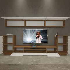 Decoraktiv Trendstyle 9S Mdf Tv Ünitesi Tv Sehpası Ceviz - Beyaz