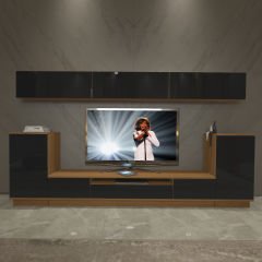 Decoraktiv Trendstyle 9S Mdf Tv Ünitesi Tv Sehpası Ceviz - Siyah
