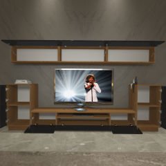 Decoraktiv Trendstyle 9S Mdf Tv Ünitesi Tv Sehpası Ceviz - Siyah