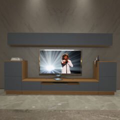 Decoraktiv Trendstyle 9S Mdf Tv Ünitesi Tv Sehpası Ceviz - Antrasit