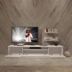Decoraktiv Trendstyle 4S Mdf Tv Ünitesi Tv Sehpası Parlak Beyaz