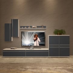 Decoraktiv Eko 6 Mdf Std Tv Ünitesi Tv Sehpası Beyaz - Antrasit