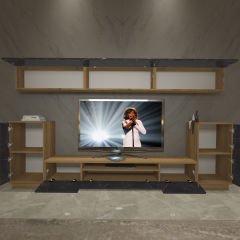 Decoraktiv Trendstyle 9S Mdf Tv Ünitesi Tv Sehpası Pera - Siyah Mermer