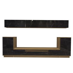 Decoraktiv Trendstyle 9S Mdf Tv Ünitesi Tv Sehpası Pera - Siyah Mermer