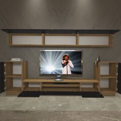 Decoraktiv Trendstyle 9S Mdf Tv Ünitesi Tv Sehpası Pera - Siyah