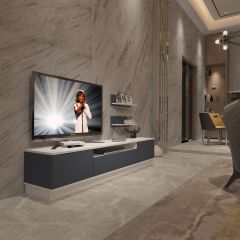 Decoraktiv Trendstyle 4S Mdf Tv Ünitesi Tv Sehpası Beyaz - Antrasit