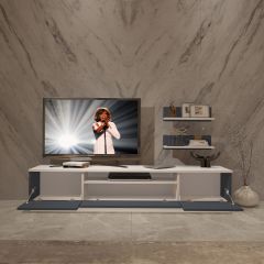 Decoraktiv Trendstyle 4S Mdf Tv Ünitesi Tv Sehpası Beyaz - Antrasit