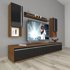 Decoraktiv Eko 5220TA Mdf Tv Ünitesi Tv Sehpası Ceviz - Siyah