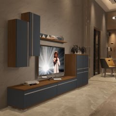 Decoraktiv Eko 6 Mdf Std Tv Ünitesi Tv Sehpası Ceviz - Antrasit