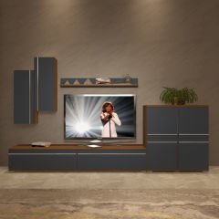 Decoraktiv Eko 6 Mdf Std Tv Ünitesi Tv Sehpası Ceviz - Antrasit