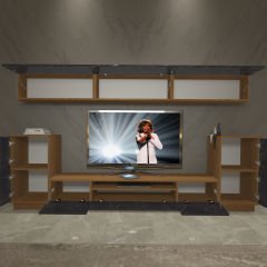 Decoraktiv Trendstyle 9S Mdf Tv Ünitesi Tv Sehpası Ceviz - Siyah Mermer