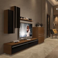 Decoraktiv Eko 6 Mdf Std Tv Ünitesi Tv Sehpası Ceviz - Siyah