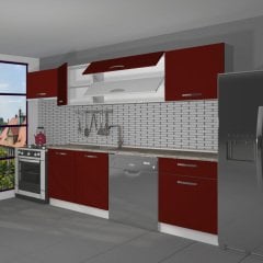 Decoraktiv Elite 280Y MDF Hazır Mutfak Dolabı Parlak Beyaz