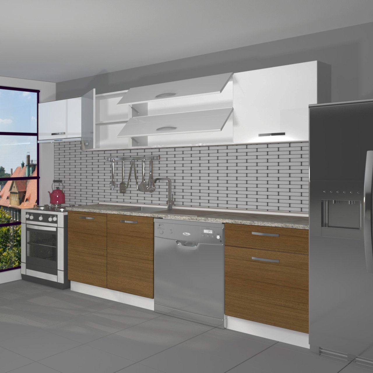 Decoraktiv Elite 280Y MDF Hazır Mutfak Dolabı