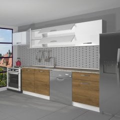 Decoraktiv Elite 280Y MDF Hazır Mutfak Dolabı Parlak Beyaz