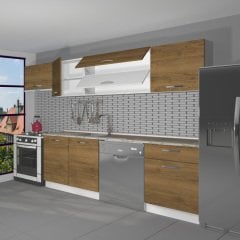 Decoraktiv Elite 280Y MDF Hazır Mutfak Dolabı Parlak Beyaz