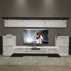 Decoraktiv Trendstyle 9 Slm Tv Ünitesi Tv Sehpası Beyaz - Siyah