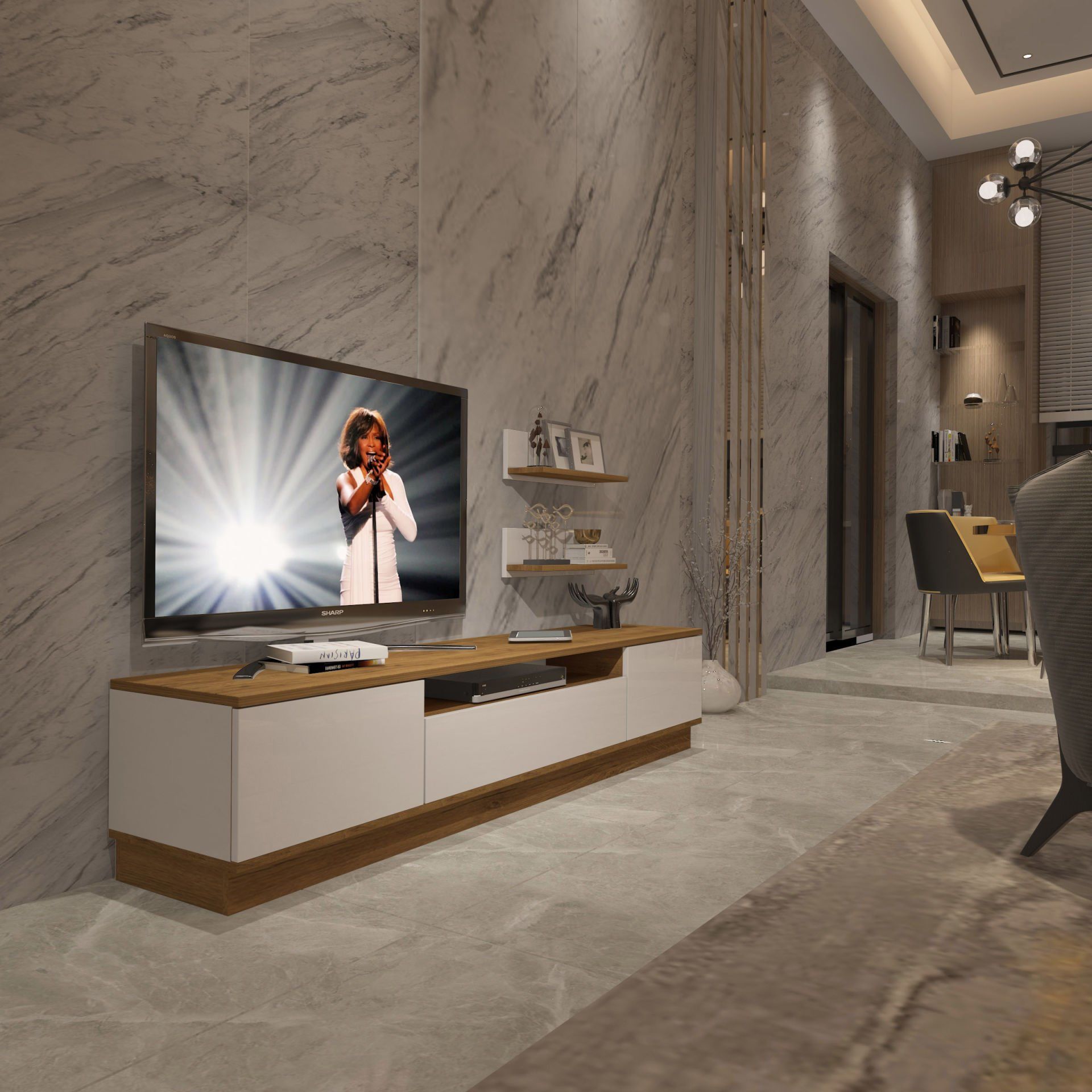 Decoraktiv Trendstyle 4S Mdf Tv Ünitesi Tv Sehpası Pera - Beyaz