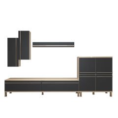 Decoraktiv Eko 6 Mdf Std Krom Ayaklı Tv Ünitesi Tv Sehpası Beyaz - Antrasit
