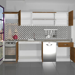 Decoraktiv Elite 280Y MDF Hazır Mutfak Dolabı Ceviz