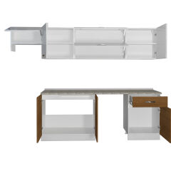 Decoraktiv Elite 280Y MDF Hazır Mutfak Dolabı Ceviz - Beyaz